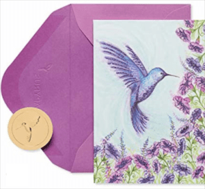 Humming bird card and envelope